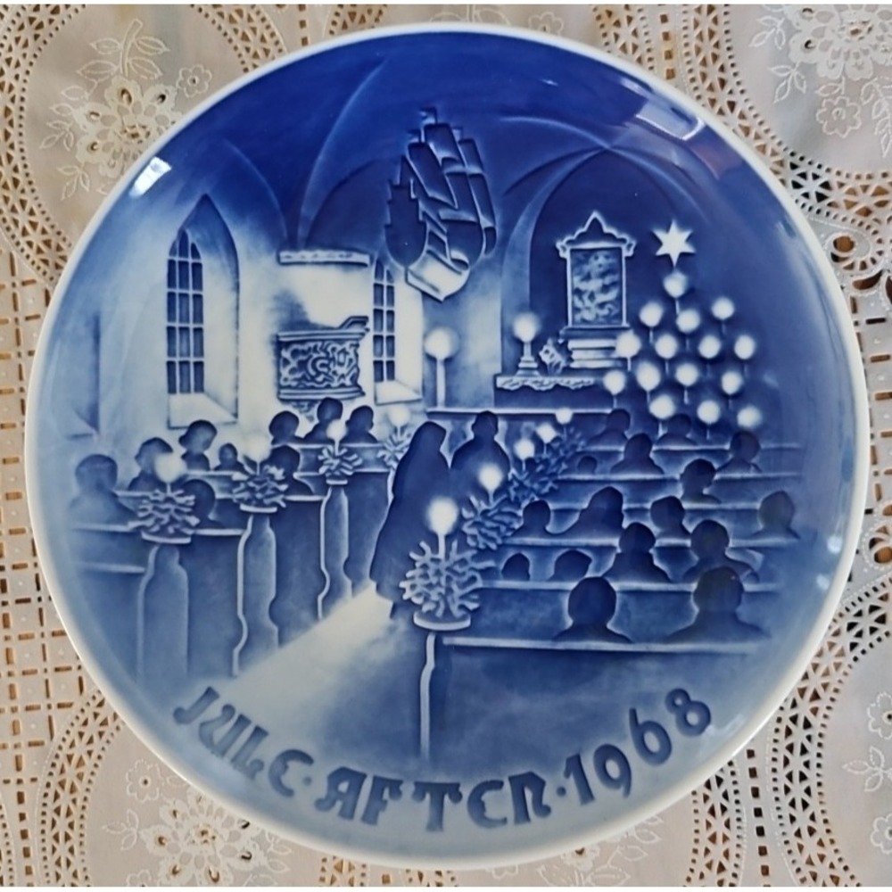 Vintage 1968 Christmas Plate Bing Grondahl Plate Church B&G Denmark